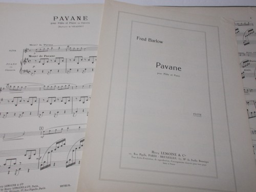 Partitura musical de Fred Barlow Pavana para flauta y piano Henry Lemoine & Co - Imagen 2 de 4