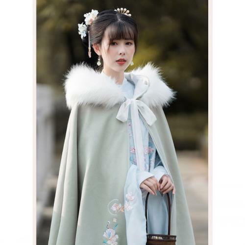ジャケット・アウター mariapipi Faux Fur Cape Coat Cape Coat with Fur Collar – axes femme from JAPAN
