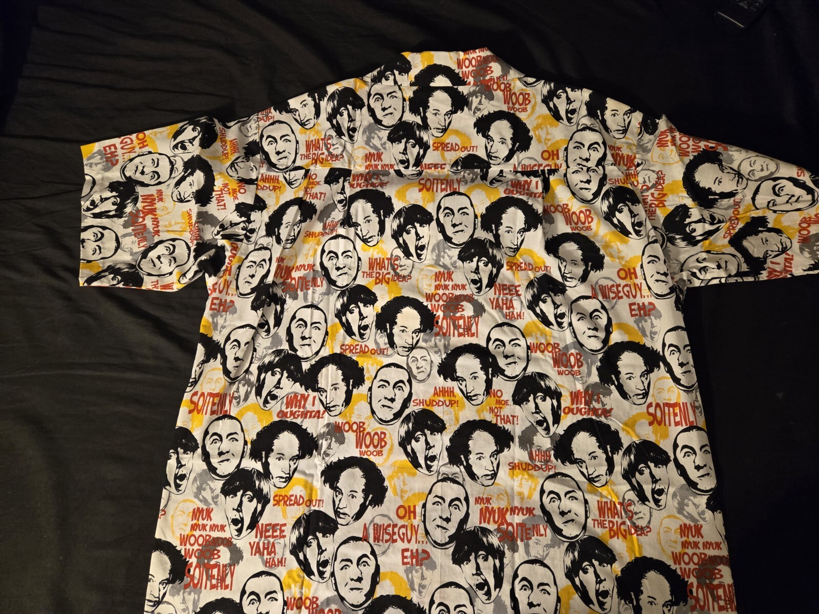 Three Stooges Tailored Button Down Collared Camp … - image 2