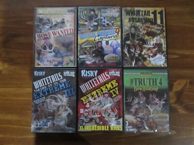 6 DEER BOW HUNTING DVD LOT; WHITETAIL OBSESSION. KISKY EXTREME. PRIMOS. Sports.