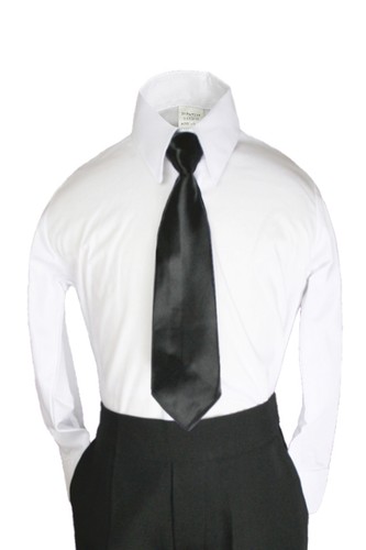 Satin Clip On Tie for Baby Toddler Kid Teen Boy Formal Tuxedo Suit 23 Color Pick - Picture 3 of 47