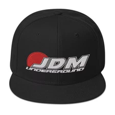 JDM UNDERGROUND Snapback Flat Bill Ball Cap Hat Drift, Japan, Honda, Toyota New