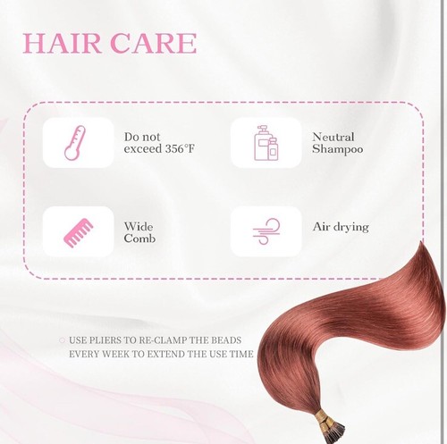 Itip Extensions Stick I Tip 100% Real Remy Human Hair 22inch(#32) Reddish Brown - Picture 8 of 8