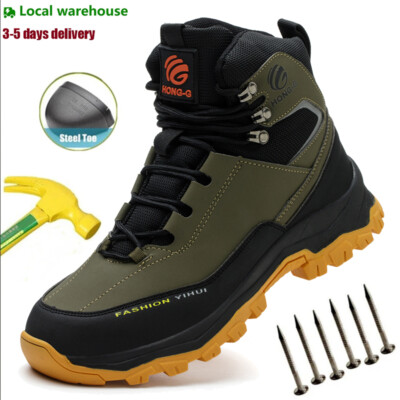 Mens Waterproof Work Boots Steel Toe shoes Safety Shoes Indestructible Non Slip