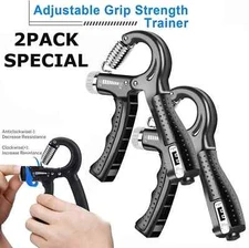 2 Hand Grip Strength Power Trainer Gripper Strengthener Adjustable Gym Exerciser