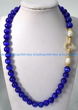 Natürlich 10mm Dunkelblau Opal Katzenauge Edelstein Perlen Halskette 16-28"