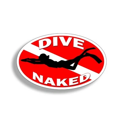 Scuba Dive Naked Sticker Flag Diver Down Decal Car truck Tank Graphic Cup Laptop