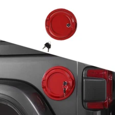 Locking Fuel Filler Door Gas Tank Cap Cover Trim for 2018+ Jeep Wrangler JL Red