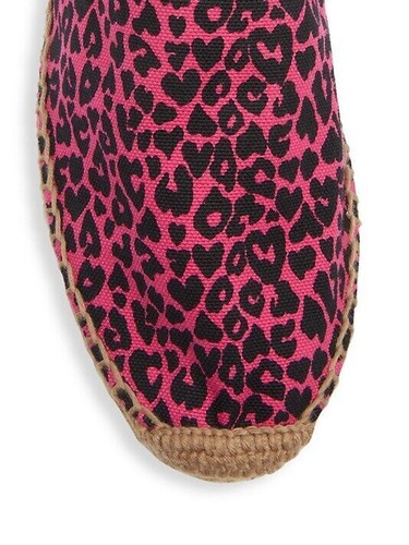NEW WOMEN'S Saint Laurent Signature SLIDES Print Espadrilles PINK LEOPARD SZ 11 - Picture 6 of 6