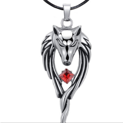 #ad #ad Titanium Wolf Necklace Rhinestone Wolf Head Mens Necklace Wolf Jewelry Wolves $19.99