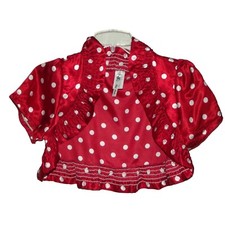 Red Polkadot Shrug -size Small -silky Short Bolero Jacket White Minnie Costume