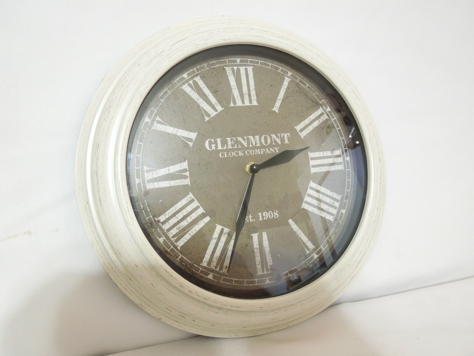 12" Quartz Wall Clock Glenmont Clock Co. Antique Style Roman Numbers