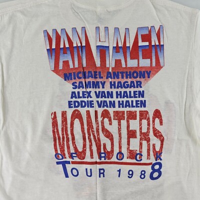 Vintage Van Halen Monsters of Rock T-Shirt XL 1988 Tour Alpine