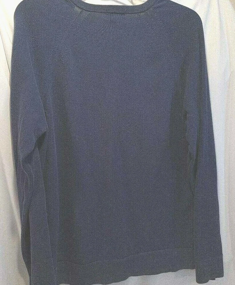 Alfani Men's Knit T-shirt Blue Black Pullover Stripe V Neck 100% Cotton XL - Image 3 of 4