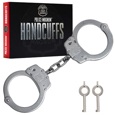 #ad #ad Police Magnum Stainless Steel Heavy Duty Handcuffs Law enforcement security gear $25.99