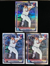 2024 Bowman Chrome Draft TRAVIS BAZZANA 1st Rookie REFRACTOR (3) Card RC SP Lot