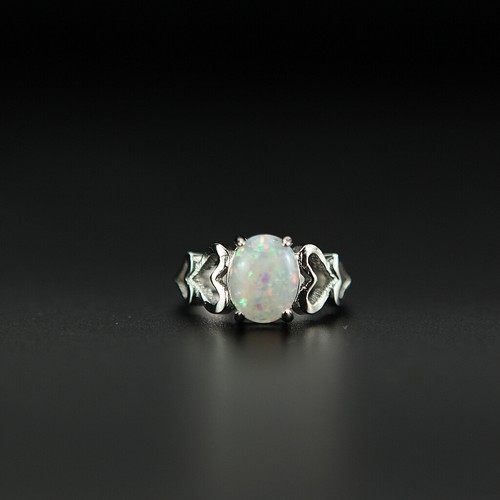 925 Silver Fashion Jewelry Opal CZ Women Wedding Engagement Party Ring Size 6-10 - Picture 6 of 11