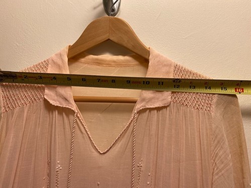 Antique 1920's PINK Crochet and Embroidered Eyelet Dress from France Size Small - Picture 15 of 21