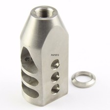Stainless Steel 223 .223 Tanker Style Muzzle Brake 1/2x28 Pitch /w washer