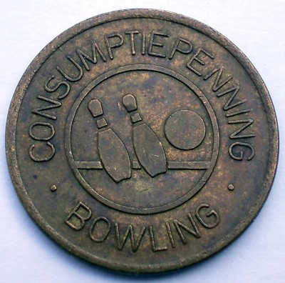 NETHERLANDS CONSUMPTIE PENNING BOWLING Token 26mm 6g Brass FF8.1 | eBay