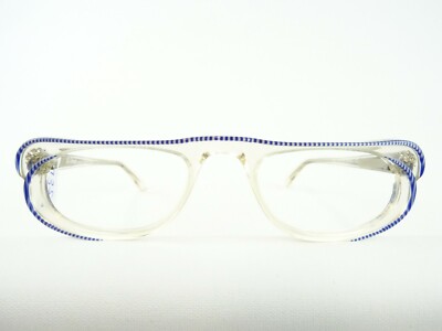 Lesebrille für Frauen 80er transparent-blau fetzig ausgefallen handmade Gr. M