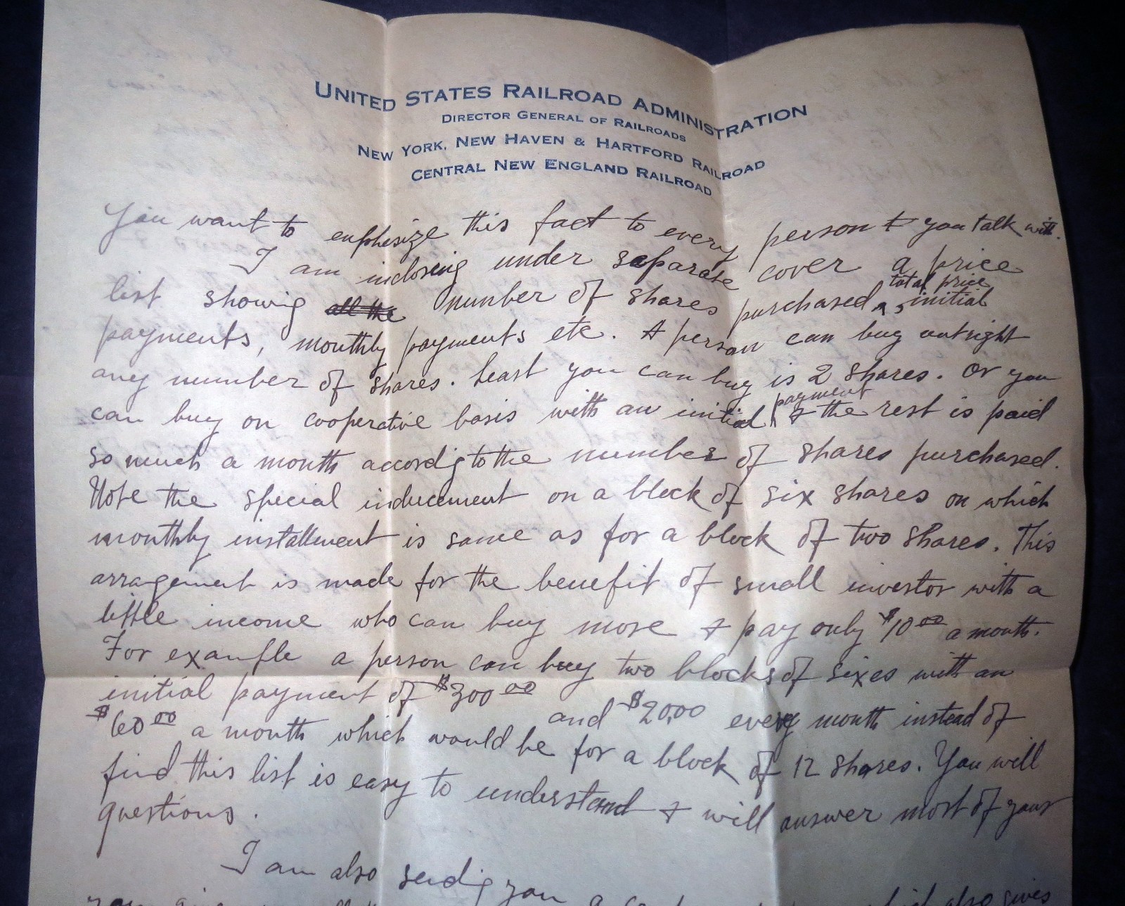 Antique US Railroad Train DOCUMENT LOT - DIRECTOR GENERAL OF RAILROADS ...