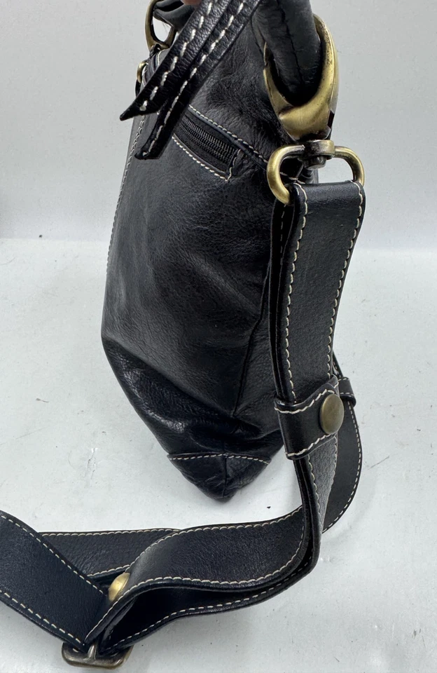 Bolso de Mano Avorio Para Mujer Cuero Negro Correa Desmontable Bandolera Bolso Mensajero Foto 4 de 4