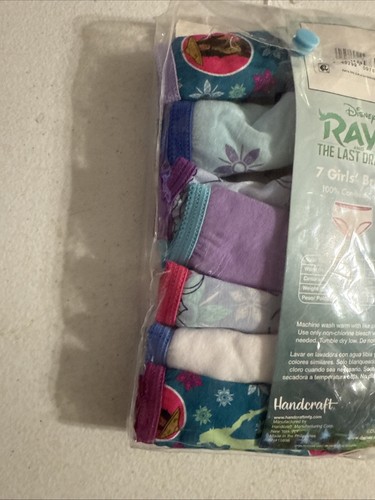 Raya The Last Dragon Girls 6 Pair 100% Cotton Briefs Panties Assorted Size 4 - Picture 8 of 8