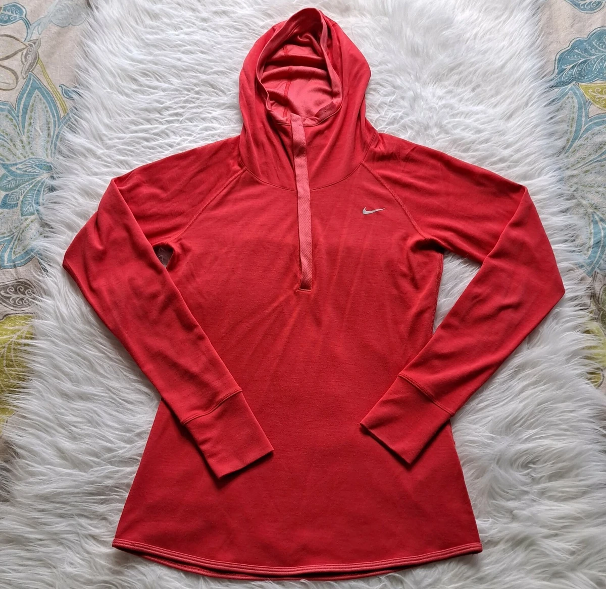 Nike Dri Fit Size Medium Flash Crimson Wool Blend Running Hoodie 746790-608  | eBay