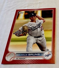 2022 Topps Chrome Pro Debut Maddux Bruns Red Paper Dodgers 4/10
