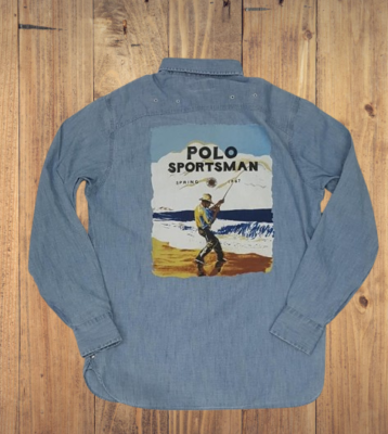 Polo Ralph Lauren Chambray Sportsman fishing shirt sportsmen