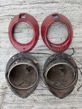 Pair 1940 Ford Deluxe Standard Headlight Buckets Rings Coupe Sedan Hot Rat Rod
