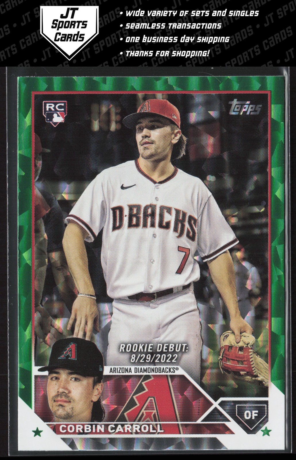 2023 Topps Update Corbin Carroll US244 RD Green Ice Foil /499 Diamondbacks