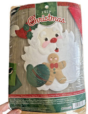 Bucilla Felt Kit - Santa's Treats Wall Hanging - Santa Gingerbread Man -mm