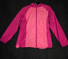 Columbia Girls Fleece Lined Windbreaker Jacket Full Zip, Pink, Size XL 18/20 