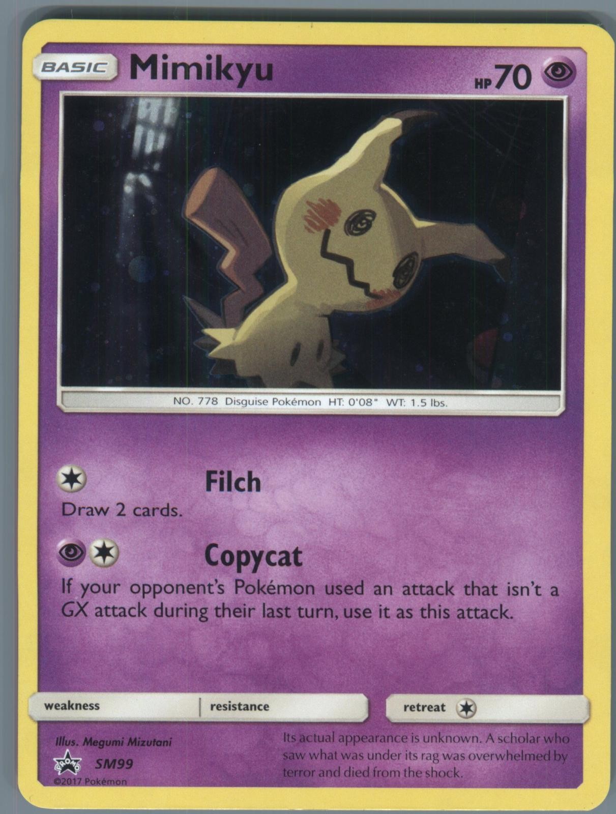 Mimikyu - SM99 Holo Promo Sun & Moon Promo Pokemon NM/LP