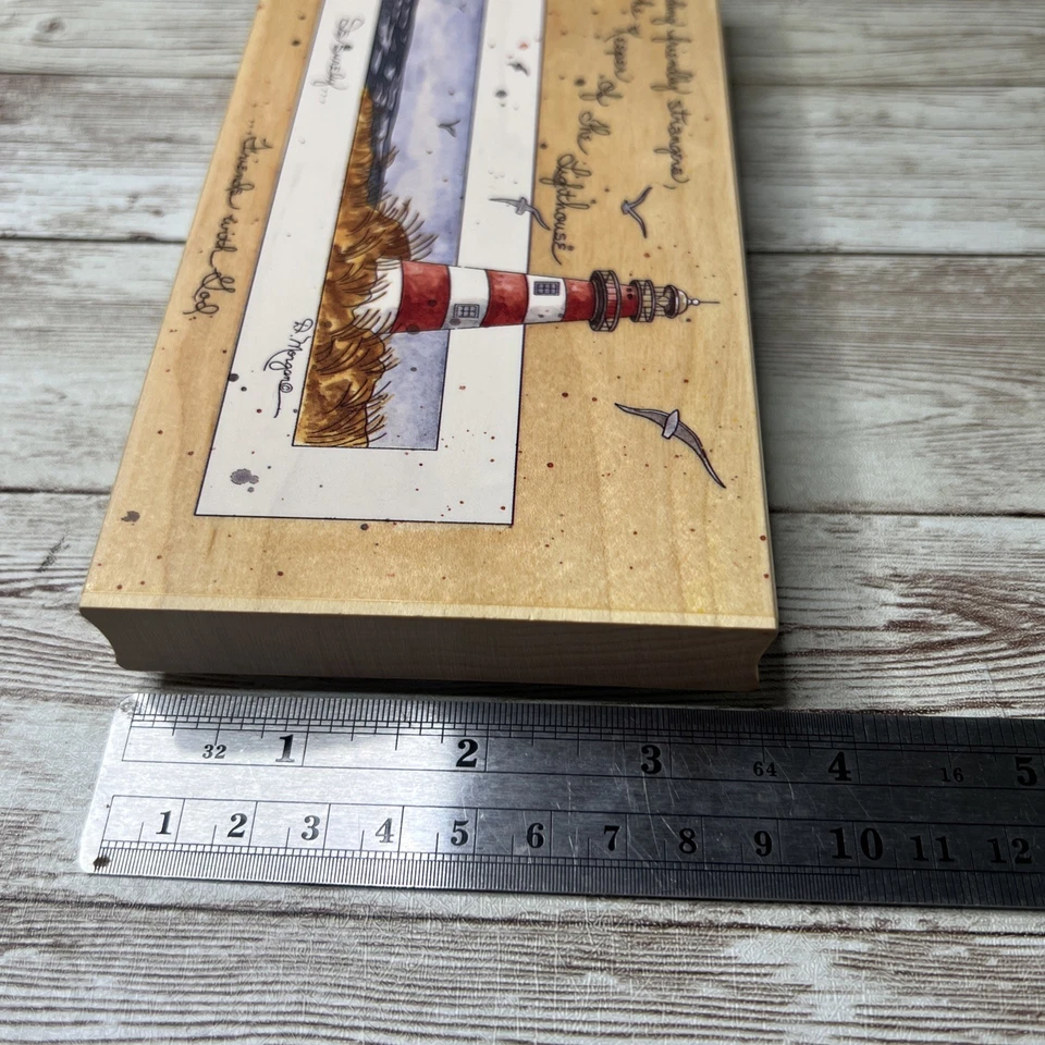 Lot of 3 Large D. Morgan Ocean Beach Lighthouse (1990's) Wood Rubber Stamp VTG - Image 4 of 4