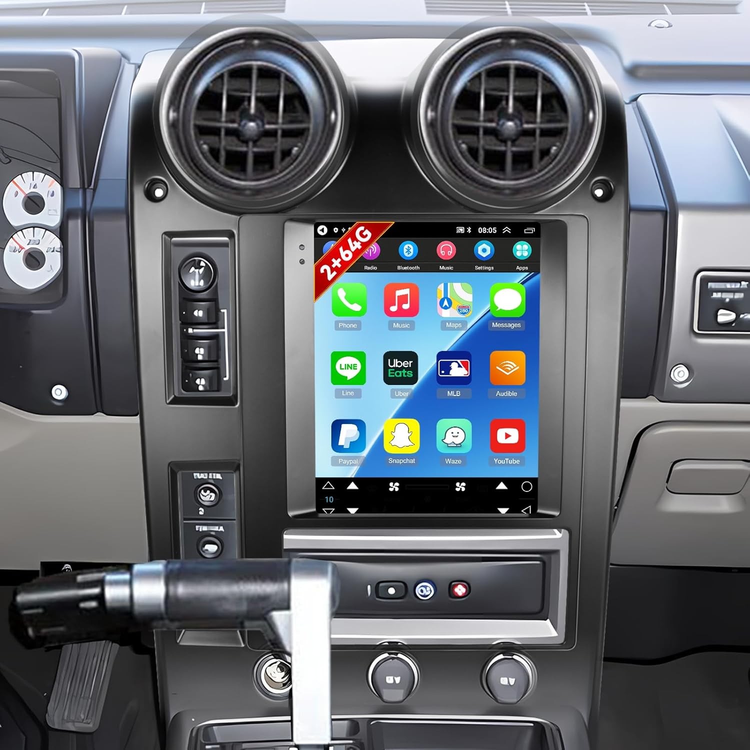 64gb Android 15 9.7" Carplay Car Radio Stereo GPS Navi For Hummer H2 2002-2007