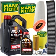 MANN FILTERSET+MOTUL 5W30 passend für BMW 3er E46 318 320 D TD CD X3 E83 2.0 D