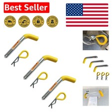 Durable 58 Trailer Hitch Pin Clip With Yellow Grip 3 Pack For Safe Towing