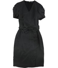 Ralph Lauren Womens Polka Dot Sheath Dress, black, 4