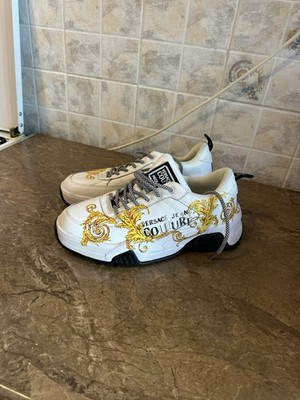 VERSACE Jeans Couture White Stargaze Barocco Sneakers Men size 43