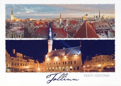 Estonia Tallinn Old Town Raekoja Plats Architecture Panorama Unposted #PBE703