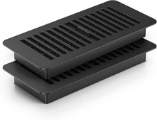 4x10 Floor Vent Covers 2 Pack Plastic Registers for Home Office Ceiling Black