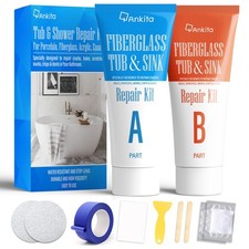 Bathtub Repair Kit for Enamel, Fiberglass, Acrylic White Color Solution