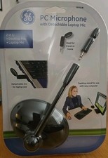 GE Adjustable 2 in 1 PC Microphone with Detachable Laptop Mic