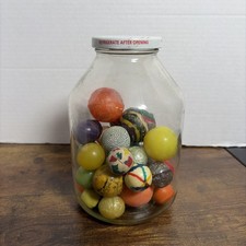 Vintage Rubber Bouncy Super Ball Lot of 20 Various Size  Colors w/ LG Jar