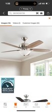 Hampton Bay Southwind 52 In. Indoor Led Brushed Nickel Ceiling Fan With Light