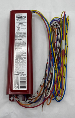 PHILIPS BODINE MODEL B100 EMERGENCY LIGHTING BALLAST PE1E0001M 127/277VAC 280mA