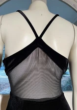 Betsy & Adam Vintage Velvet Mesh Evening Maxi Dress W Sz 6 90's Y2K Goth Party